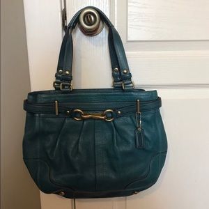 Lightly use blue/green COACH purse!!